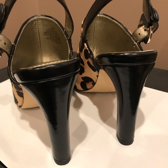 Anne Klein Leopard patent calf hair heels. Sz 6 - Picture 3 of 11
